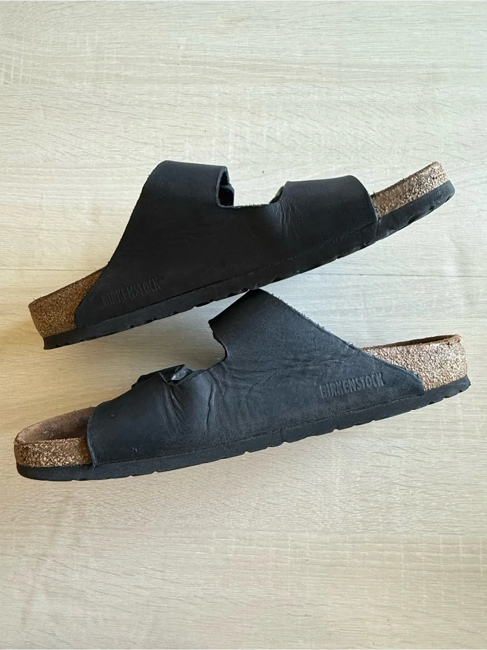 Birkenstock Arizona Black Leather Double Strap Sandals EU 43 US Men’s 10/10.5